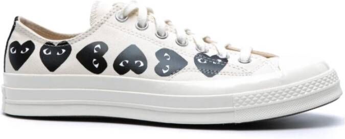 Comme des Garçons Play Witte Multi Heart Low-Top Sneakers White Heren