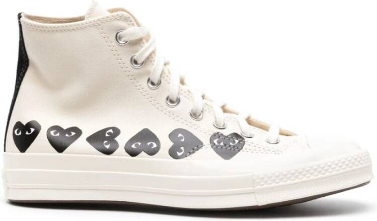 Comme des Garçons Play Witte Sneakers met 3 5 cm Hak White Dames