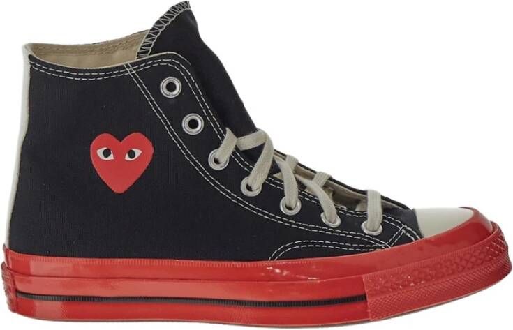 Comme des Garçons Play Zwarte Chuck 70 Sneakers met Rode Zool Black Unisex