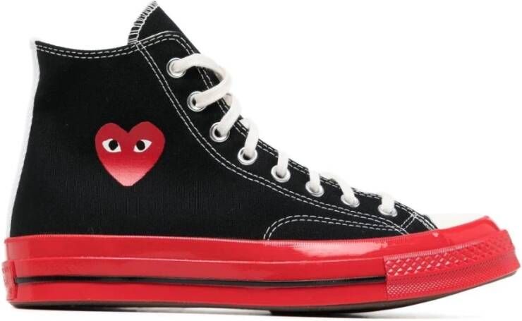 Comme des Garçons Play Zwarte Chuck Taylor High Sneaker met Rode Zool Black Dames