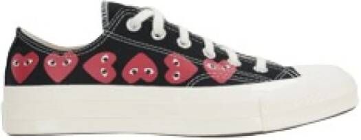 Comme des Garçons Play Zwarte Converse Lage Sneakers met Hartprint Black Heren