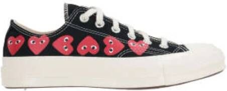 Comme des Garçons Play Zwarte Converse Sneakers met Filip Pagowski Hartprint Black Dames