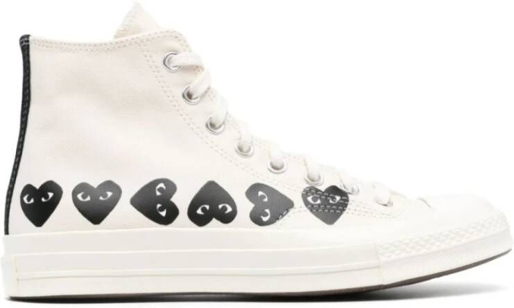 Comme des Garçons Play Zwarte Hart 2 Hoge Top Sneakers Beige Heren