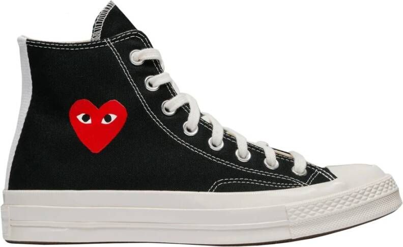 Comme des Garçons Play Zwarte Hart Hoge Top Canvas Sneakers