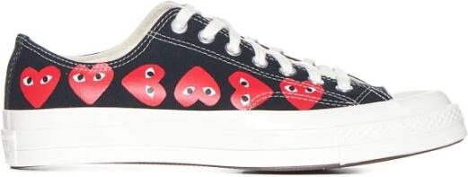 Comme des Garçons Play Zwarte Hart Lage Top Sneakers Black Heren