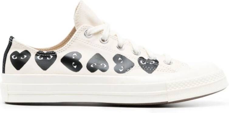 Comme des Garçons Play Zwarte Heart Chuck '70 Lage Sneakers White Heren