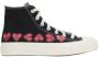 Comme des Garçons Play Zwarte High-Top Canvas Sneakers Black Heren - Thumbnail 1