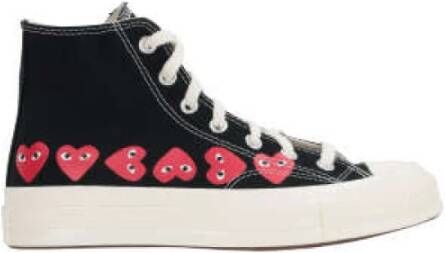 Comme des Garçons Play Zwarte hoge sneakers met hartprint Black Dames