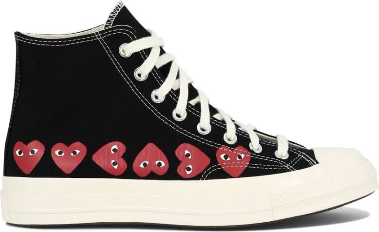 Comme des Garçons Play Zwarte Sneakers Lichtgewicht Canvas Gevulkaniseerde Zool