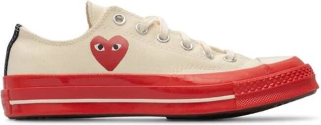 Comme des Garçons Play Witte Converse Sneakers White