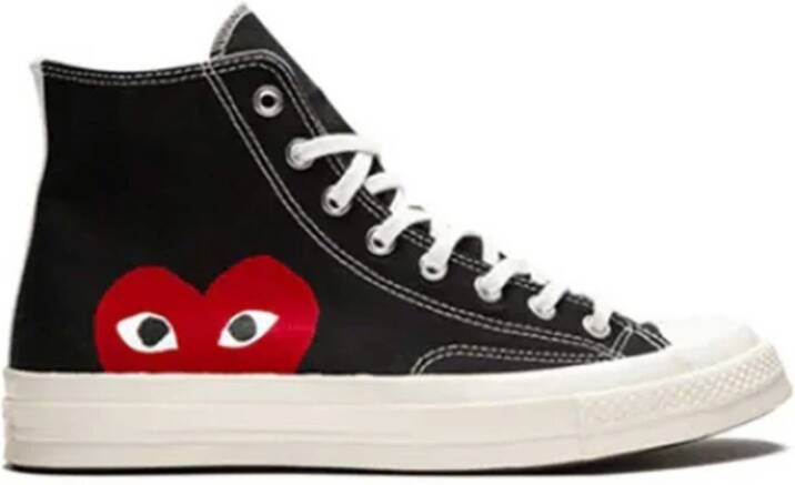 Comme des Garçons Play Grote Hart High Top Sneakers Black Dames