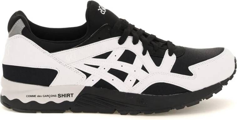 Comme des Garçons Zwarte en witte mesh CDG Shirt x Asics Gel Lite V Sneaker Zwart Heren