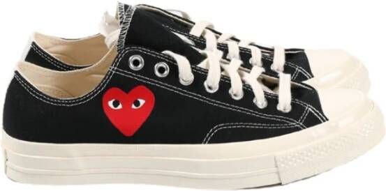 Comme des Garçons Zwarte Sneakers met Hart Logo Black Dames