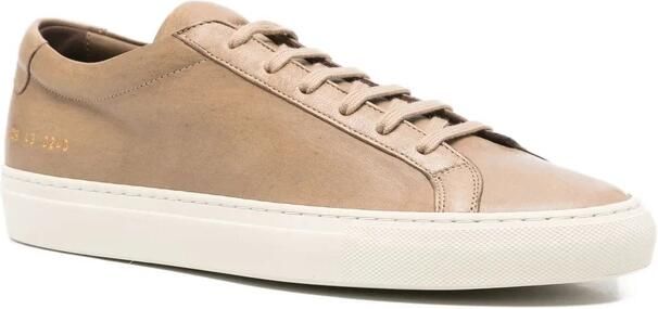 Common Projects Taupe Leren Veterschoenen Met Platte Zool