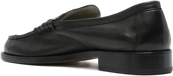 Common Projects Zwarte Leren Moc Teen Band Hakken