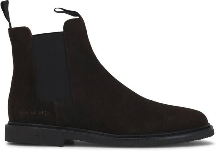 Common Projects Koffiebruine Suède Enkellaarzen