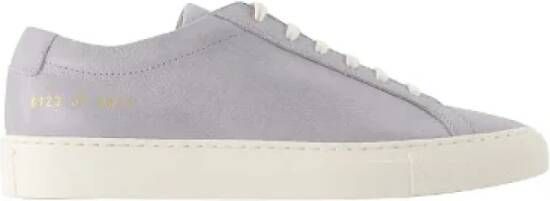 Common Projects Leren Sneakers Ronde Neus Bovenste Vetersluiting Blue Dames