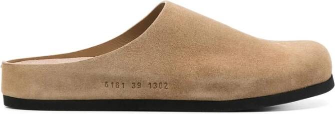 Common Projects Lichtbruine platte rubberen zool schoenen