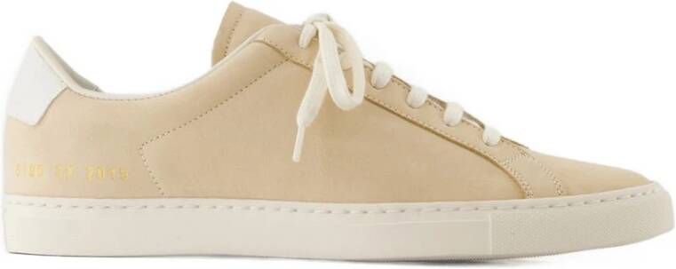 Common Projects Roze Nubuck Sneakers Leer Ronde Neus