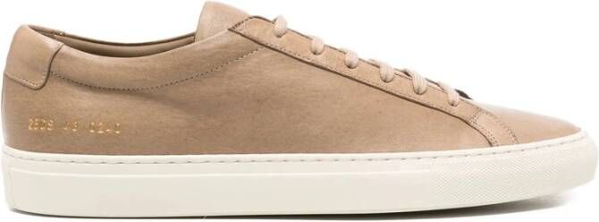 Common Projects Taupe Leren Veterschoenen Met Platte Zool