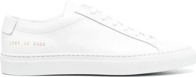 Common Projects Witte Leren Sneakers met Gouden Detail