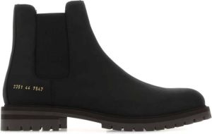 Common Projects Zwarte lederen winter enkellaarzen Zwart Heren