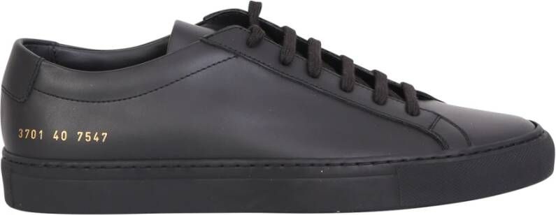 Common Projects Zwarte Leren Achilles Sneakers Black Dames