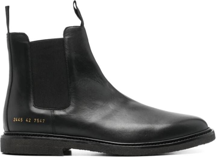 Common Projects Zwarte leren instap enkellaarzen