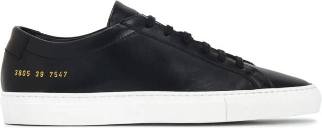 Common Projects Zwarte Leren Lage Sneakers Black Dames