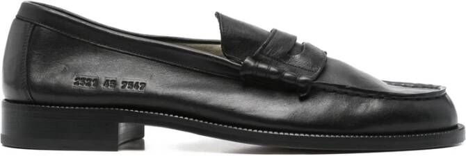 Common Projects Zwarte Leren Moc Teen Band Hakken