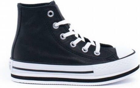 Converse Chuck Taylor All Star Platform EVA Hi leren sneakers met plateauzool zwart wit