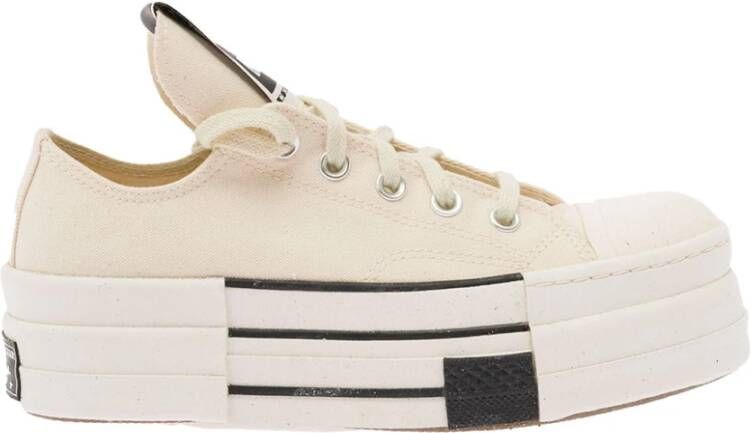Converse Beige Oversized-Tongue Lace-Up Sneakers Beige