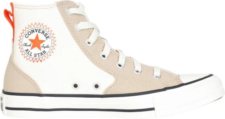 Converse Beige Hi Top Canvas Sneakers Multicolor Dames