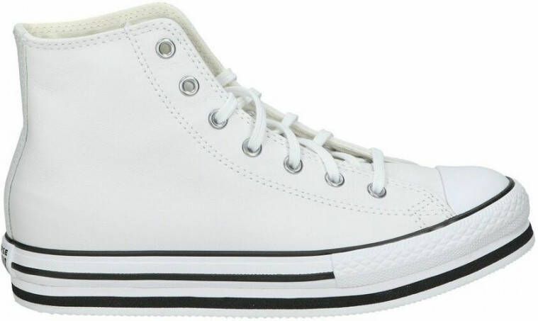 Converse Chuck Taylor All Star Platform EVA Hi leren sneakers met plateauzool wit zwart