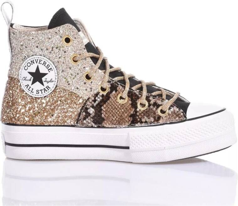 Converse Champagne Gold Platform Sneakers