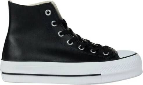 Converse Chuck Taylor All Star Platform Leather High-Top Sneakers Black Dames