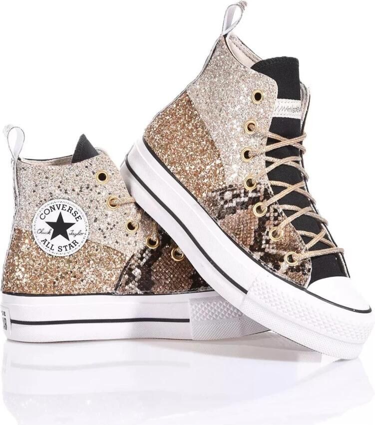 Converse Champagne Gold Platform Sneakers