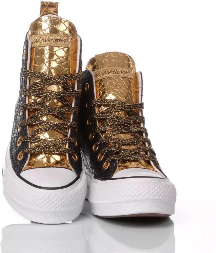 Converse Handgemaakte Gouden Platform Sneakers Vrouwen