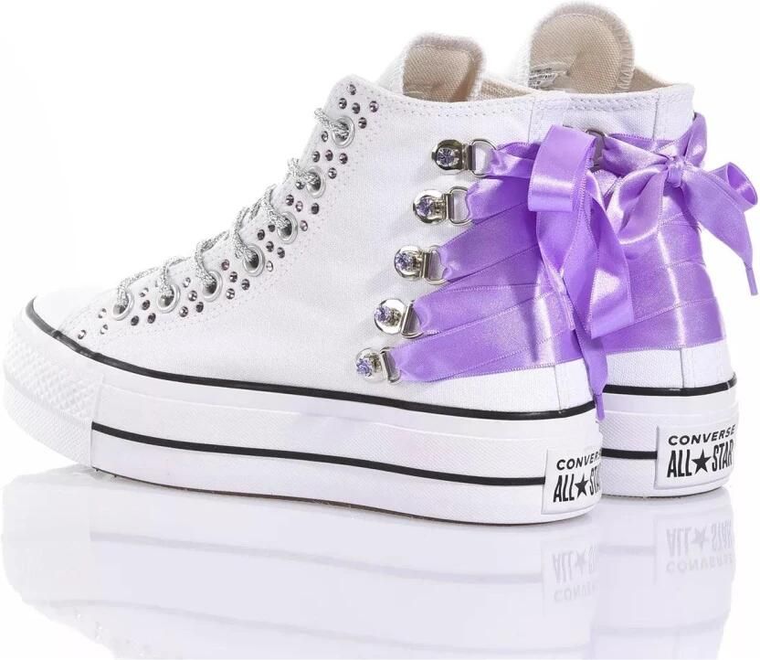 Converse Paarse Platform Sneakers Ambachtelijk Unieke Stijl