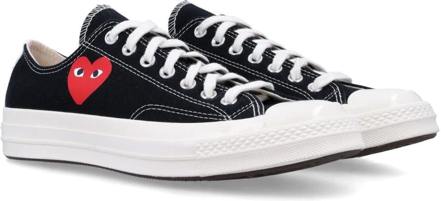 Comme des Garçons Zwarte Sneakers met Hart Logo Black Dames