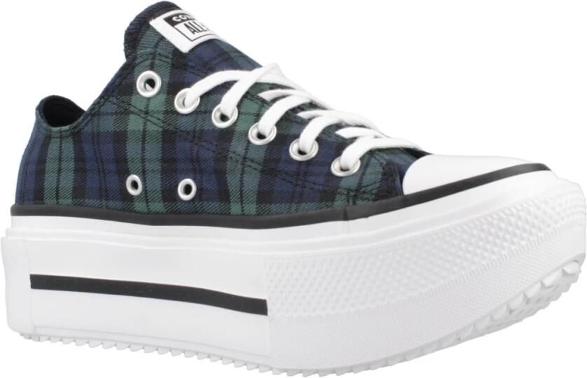 Converse CHUCK TAYLOR ALL STAR LIFT DOUBLE STACK PLATFORM PLAID Groen - Foto 2
