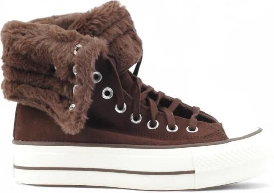 CONVERSE Sneakers hoog 'CTAS FOLD OVER' donkerbruin