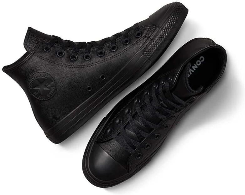Converse Chuck Taylor All Star Leather Sneaker hoog gekleed Zwart;Zwarte Black Monochrome - Foto 8