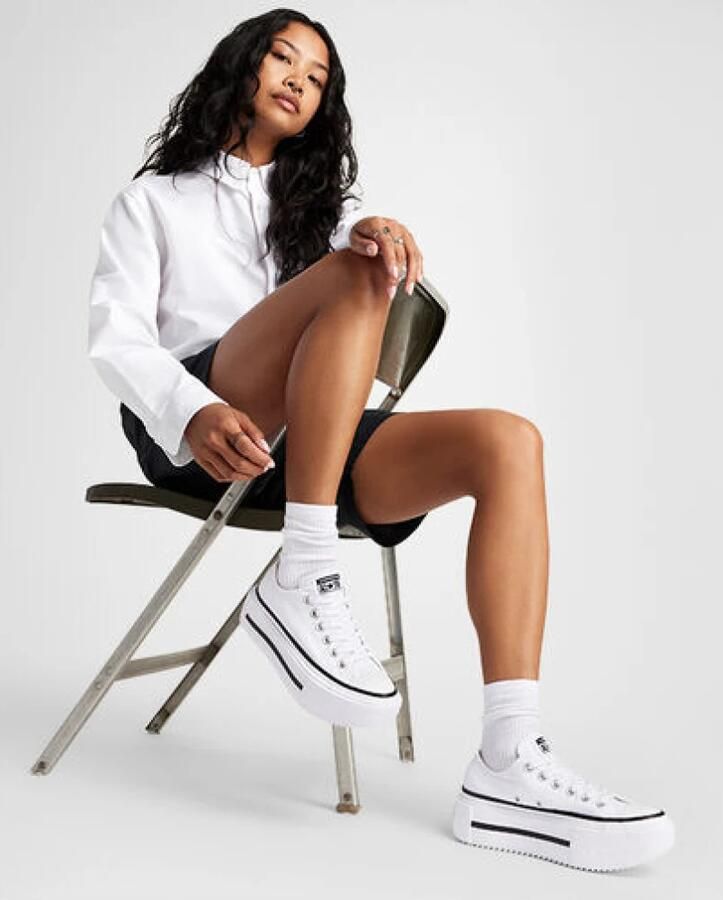Converse Lage Sneakers Baskets Chuck Taylor All Star Lift Double Stack Blanc