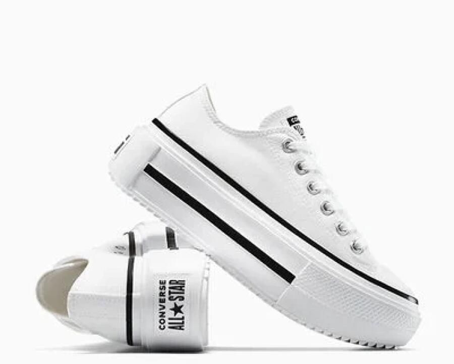 Converse Lage Sneakers Baskets Chuck Taylor All Star Lift Double Stack Blanc - Foto 4
