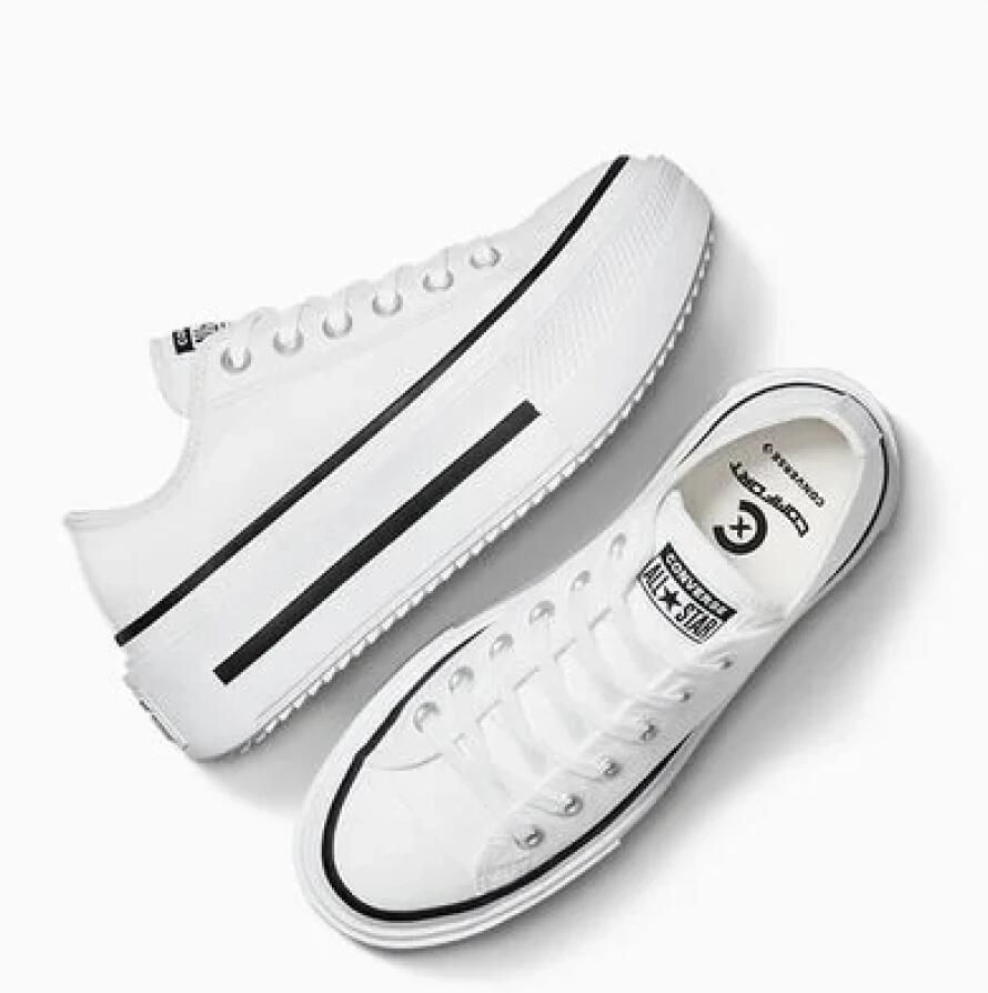 Converse Lage Sneakers Baskets Chuck Taylor All Star Lift Double Stack Blanc - Foto 2
