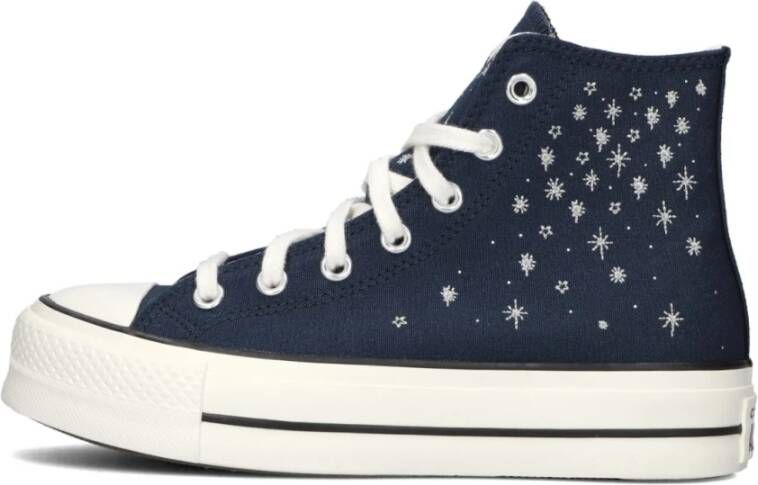 Converse Donkerblauwe Hoge Sneakers met Plateauzool Blue Dames
