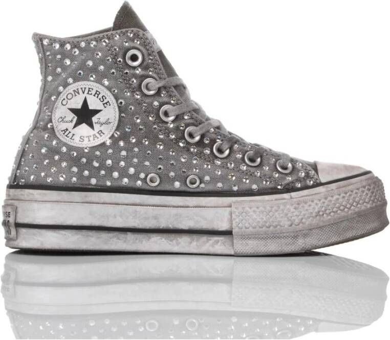 Converse Handgemaakte grijze sneakers met Swarovski