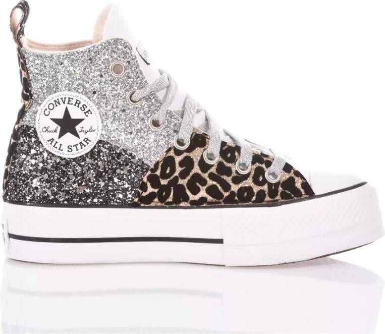 Converse Handgemaakte Zilver Wit Zwart Sneakers Grijs Dames