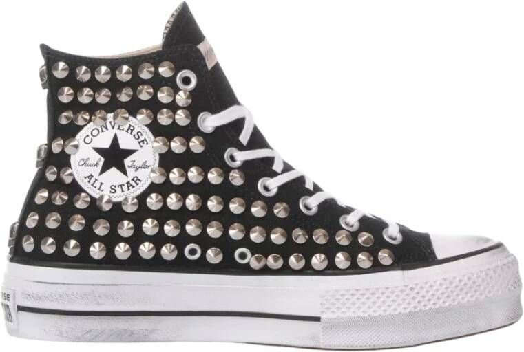 Converse Handgemaakte Zwarte Sneakers met Studs
